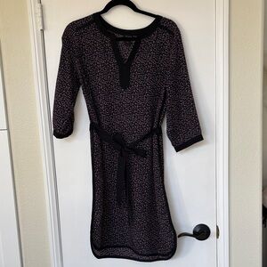 Ann Taylor Black and Red Long Sleeve Dress